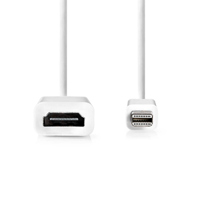 Nedis Mini DisplayPort Cable - DisplayPort 1.2, Mini DisplayPort Male, HDMI Output, White - Polybag