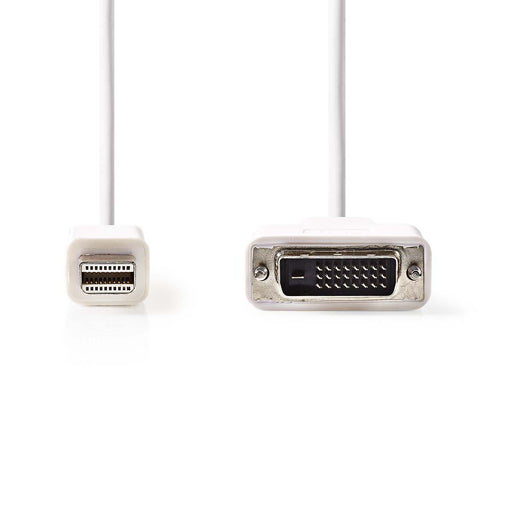 Nedis Mini DisplayPort Cable - DisplayPort 1.2, Mini DisplayPort Male, DVI-D 24+1-Pin Male, White - Polybag