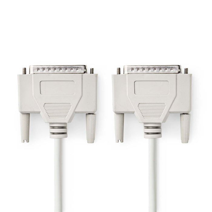 Nedis Serial Cable - D-SUB 25-Pin Male, D-SUB 25-Pin Male, Nickel Plated, Ivory - Envelope