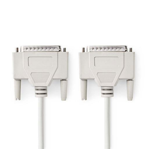 Nedis Serial Cable - D-SUB 25-Pin Male, D-SUB 25-Pin Male, Nickel Plated, Ivory - Polybag