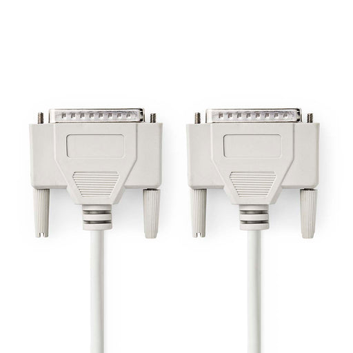 Nedis Serial Cable - D-SUB 25-Pin Male, D-SUB 25-Pin Male, Nickel Plated, Ivory - Polybag