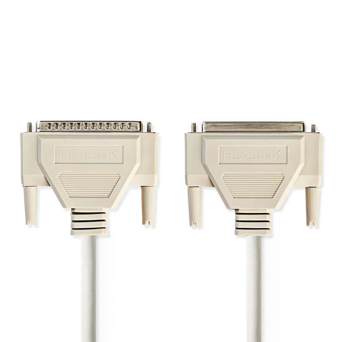 Nedis Serial Cable - D-SUB 37-Pin Male, D-SUB 37-Pin Female, Nickel Plated, Ivory - Polybag