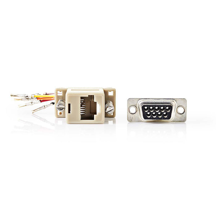 Nedis Serial Adapter - Adapter, D-SUB 9-Pin Female, RJ45 Female, Ivory - Envelope