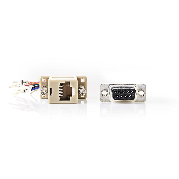 Nedis Serial Adapter - Adapter, D-SUB 9-Pin Male, RJ45 Female, Ivory - Envelope