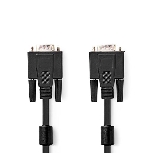 Nedis VGA Cable - VGA Male, VGA Male, Nickel Plated, Black - Envelope