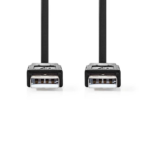 Nedis USB Cable - USB 2.0, USB-A Male, USB-A Male, Black - Polybag