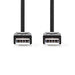 Nedis USB Cable - USB 2.0, USB-A Male, USB-A Male, Black - Polybag