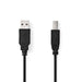 Nedis USB Cable - USB 2.0, USB-A Male, USB-B Male, Black - Polybag