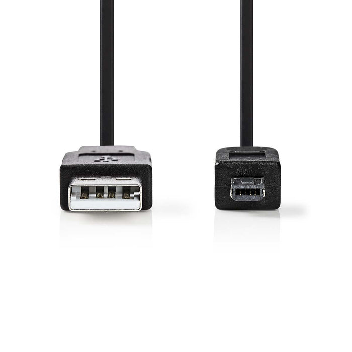 Nedis USB Cable - USB 2.0, USB-A Male, Mini 4-Pin Male, Black - Polybag