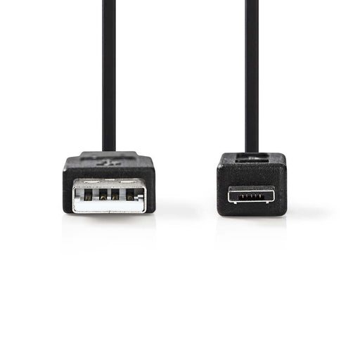 Nedis USB Cable - USB 2.0, USB-A Male, USB Micro-A, Black - Polybag