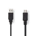 Nedis USB Cable - USB 2.0, USB-A Male, USB Micro-A, Black - Polybag