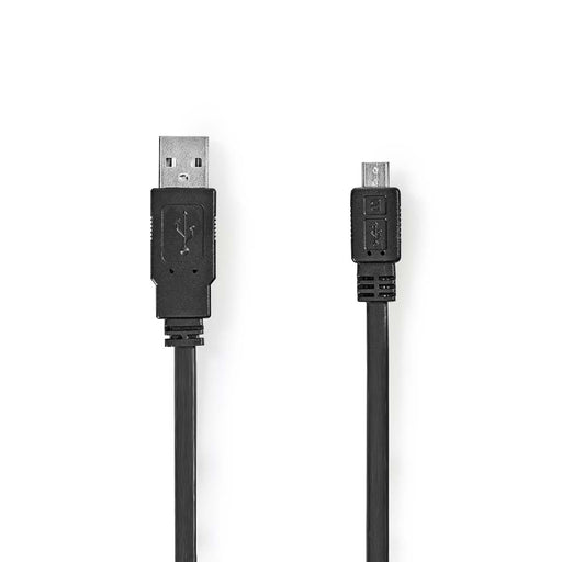 Nedis USB Cable - USB 2.0, USB-A Male, USB Micro-B Male, Black - Polybag