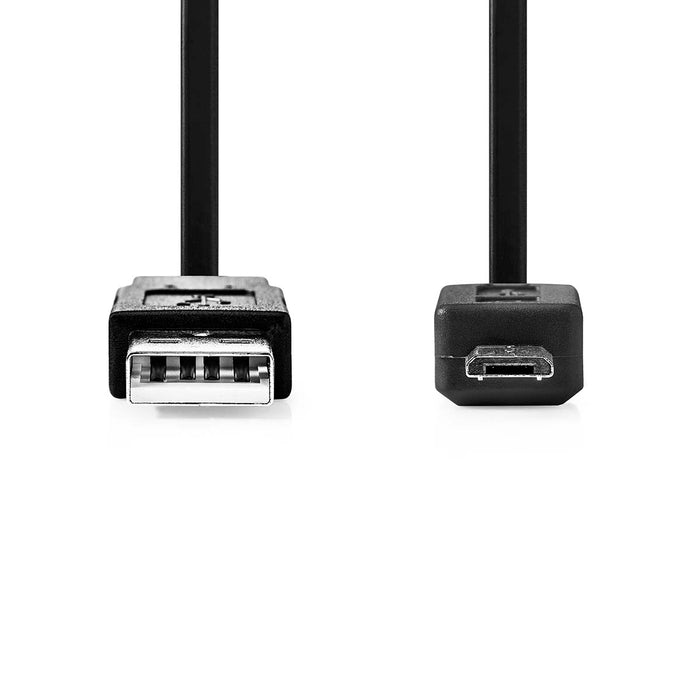 Nedis USB Cable - USB 2.0, USB-A Male, USB Micro-B Male, Black - Envelope