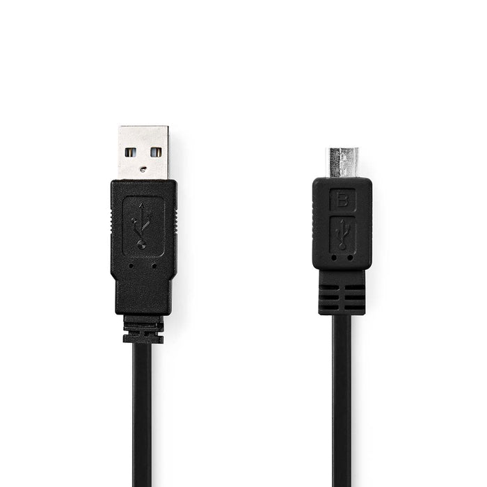 Nedis USB Cable - USB 2.0, USB-A Male, USB Micro-B Male, Black - Envelope