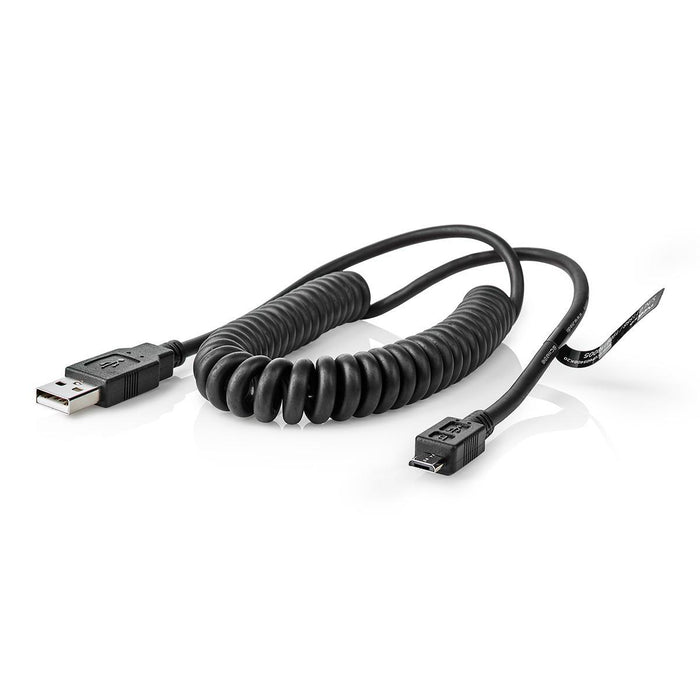 Nedis USB Cable - USB 2.0, USB-A Male, USB Micro-B Male, Black - Envelope