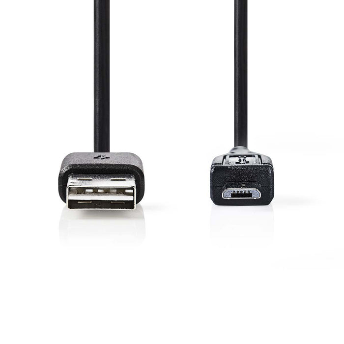 Nedis USB Adapter - USB 2.0, USB Micro-B Male, USB-A Female, Black - Polybag