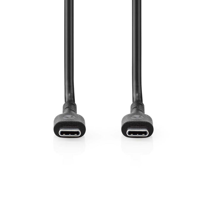 Nedis USB Cable - USB 2.0, USB-C Male, USB-C Male, Black - Envelope