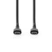 Nedis USB Cable - USB 2.0, USB-C Male, USB-C Male, Black - Envelope