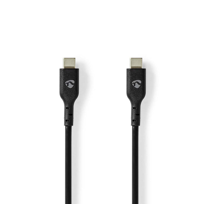 Nedis USB Cable - USB 2.0, USB-C Male, USB-C Male, Black - Envelope