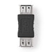 Nedis USB Adapter - USB 2.0, USB-A Female, USB-A Female, Black - Envelope