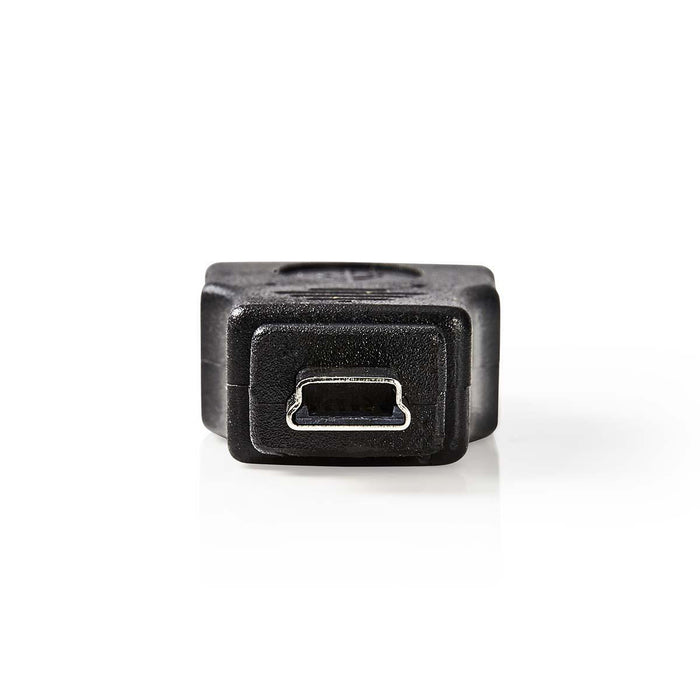 Nedis USB Adapter - USB 2.0, Mini 5-Pin Male, USB-A Female, Black - Polybag