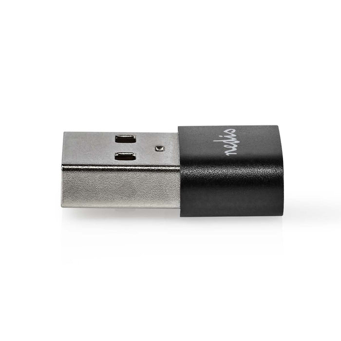 Nedis USB-A Adapter - USB 2.0, USB-A Male, USB-C Female, Black - Box