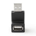 Nedis USB-A Adapter - USB 2.0, USB-A Male, USB-A Female, Black - Box