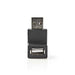 Nedis USB Adapter - USB 2.0, USB-A Male, USB-A Female, Black - Envelope