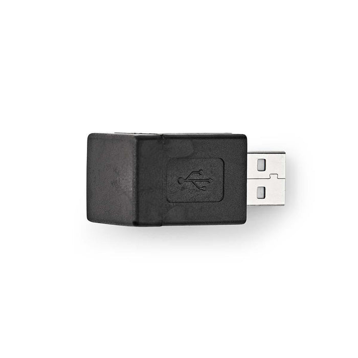 Nedis USB Adapter - USB 2.0, USB-A Male, USB-A Female, Black - Envelope