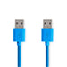 Nedis USB Cable - USB 3.2 Gen 1, USB-A Male, USB-A Male, Blue - Polybag