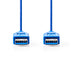 Nedis USB Cable - USB 3.2 Gen 1, USB-A Male, USB-A Male, Blue - Envelope