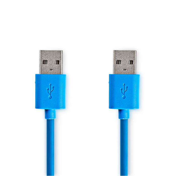 Nedis USB Cable - USB 3.2 Gen 1, USB-A Male, USB-A Male, Blue - Envelope