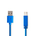 Nedis USB Cable - USB 3.2 Gen 1, USB-A Male, USB-B Male, Blue - Envelope