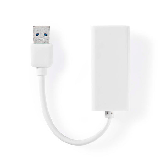 Nedis USB Adapter - USB 3.2 Gen 1, USB-A Male, RJ45 Female, White - Polybag