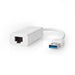 Nedis USB Adapter - USB 3.2 Gen 1, USB-A Male, RJ45 Female, White - Polybag