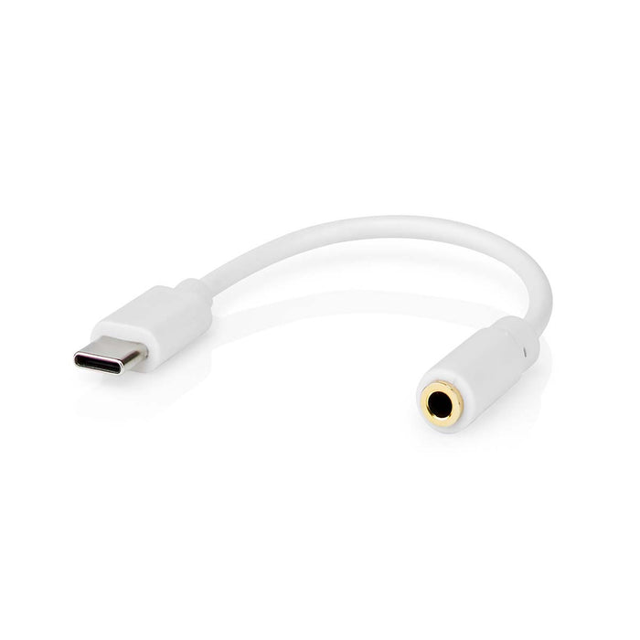 Nedis USB Adapter - USB 2.0, USB-C Male, 3.5 mm female, White - Polybag