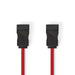 Nedis SATA Cable - 3 Gbps, SATA 7-Pin Female, SATA 7-Pin Female, Red - Polybag