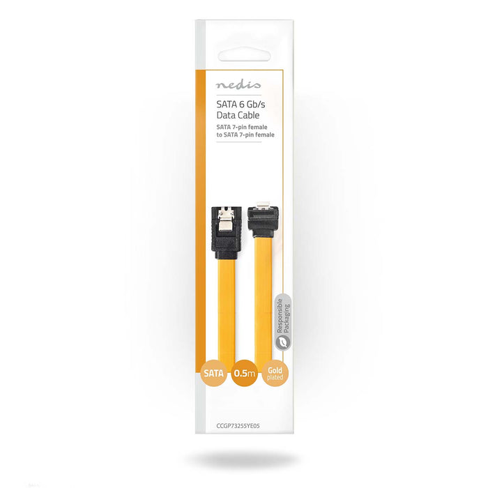 Nedis SATA Cable - 6 Gbps, SATA 7-Pin Female, SATA 7-Pin Female, Yellow - Envelope