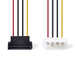 Nedis Internal Power cable - Molex Male, SATA 15-Pin Female, Gold Plated, Multi Colour - Envelope