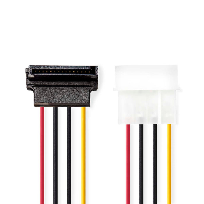 Nedis Internal Power cable - Molex Male, SATA 15-Pin Female, Gold Plated, Multi Colour - Envelope