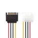 Nedis Internal Power cable - SATA 15-Pin Male, Molex Female, Gold Plated, Multi Colour - Envelope