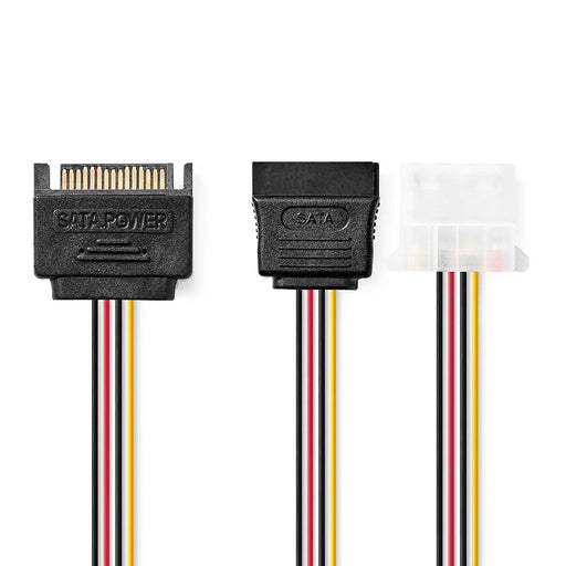 Nedis Internal Power cable - SATA 15-Pin Male, Molex Female / SATA 15-Pin Female, Gold Plated, Multi Colour - Envelope