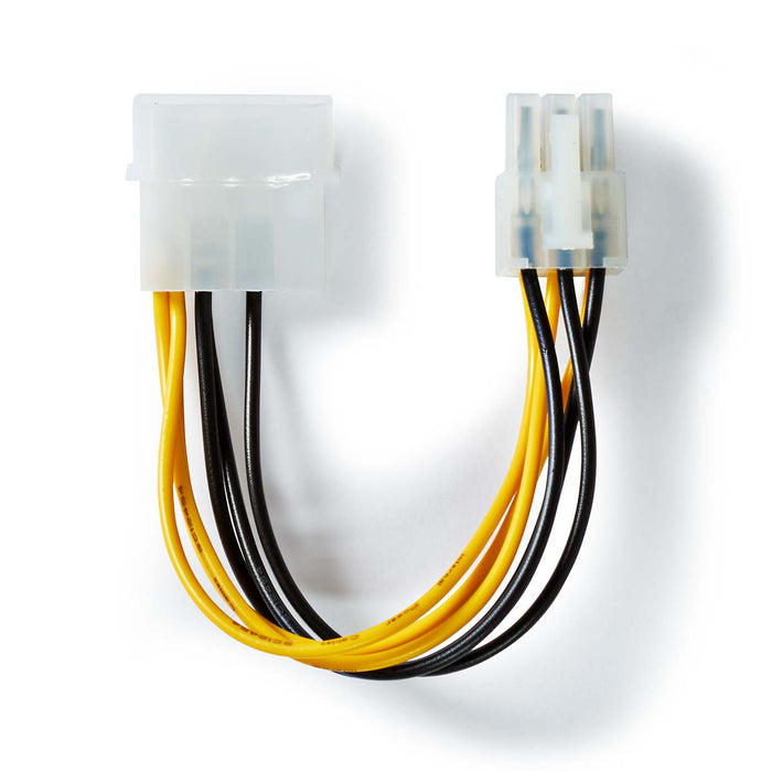 Nedis Internal Power cable - Molex Male, PCI Express Male, Gold Plated, Black / Yellow - Envelope