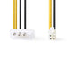 Nedis Internal Power cable - P4 Male, Molex Male, Gold Plated, Black / Yellow - Polybag