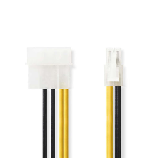 Nedis Internal Power cable - P4 Male, Molex Male, Gold Plated, Black / Yellow - Polybag