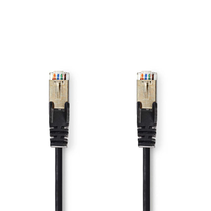 Nedis CAT5e Cable - SF/UTP, RJ45 Male, RJ45 Male, Black - Polybag