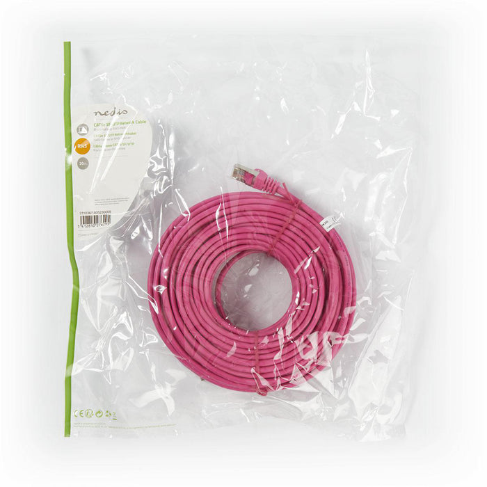 Nedis CAT5e Cable - SF/UTP, RJ45 Male, RJ45 Male, Pink - Polybag