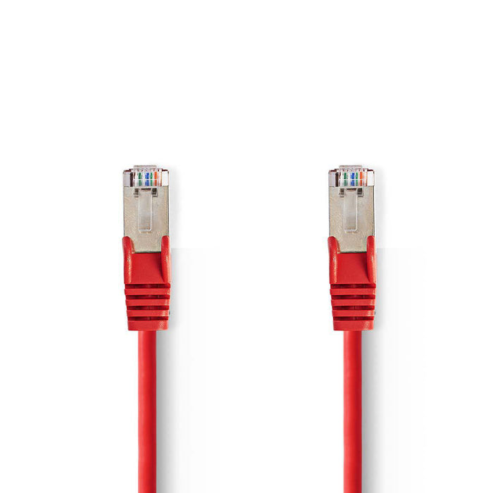 Nedis CAT5e Cable - SF/UTP, RJ45 Male, RJ45 Male, Red - Polybag