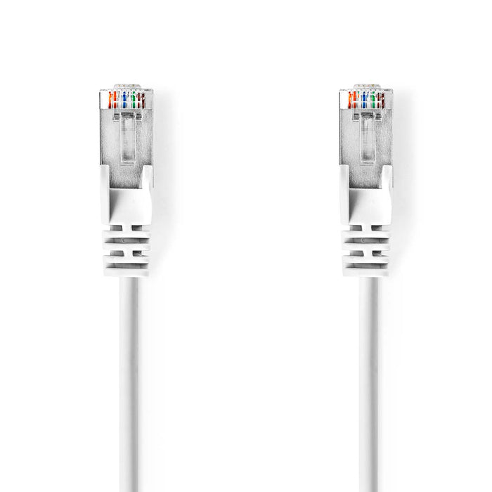 Nedis CAT5e Cable - SF/UTP, RJ45 Male, RJ45 Male, White - Polybag