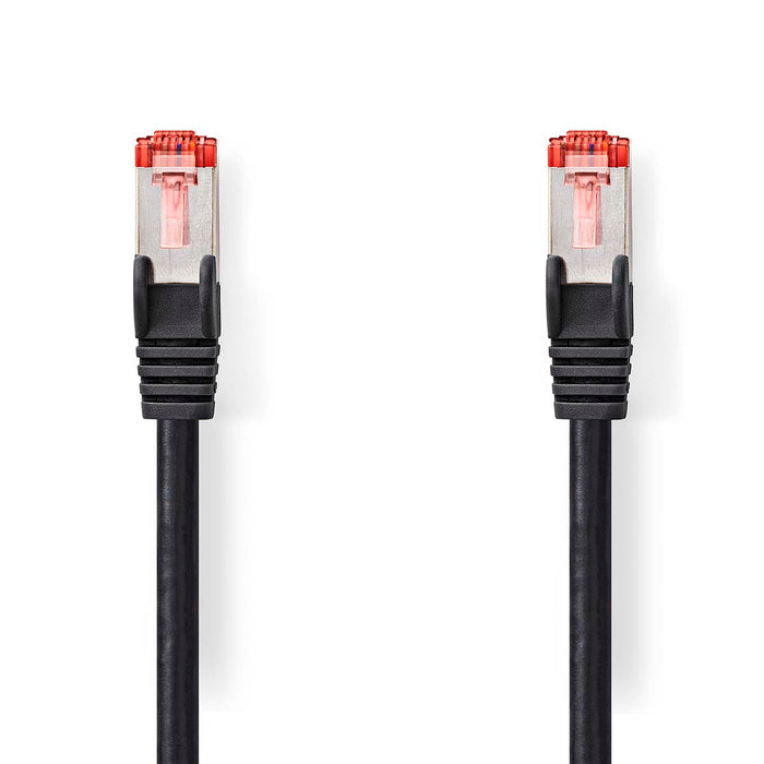 Nedis CAT6 Cable - RJ45 Male, RJ45 Male, S/FTP, Black - Envelope